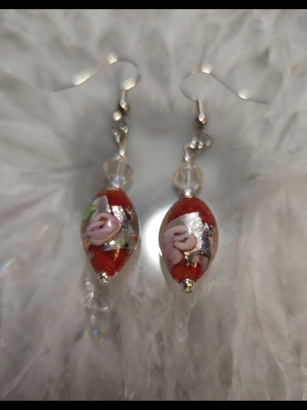 Red Wedding Cake Earrings